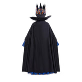 Kids Children Snow White Evil Queen Blue Dress Crown Outfits Cosplay Costume